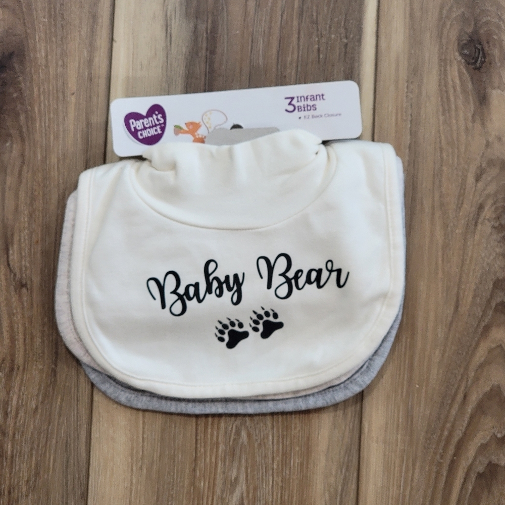 Parents Choice 3 Pack Baby Bibs, NWT
